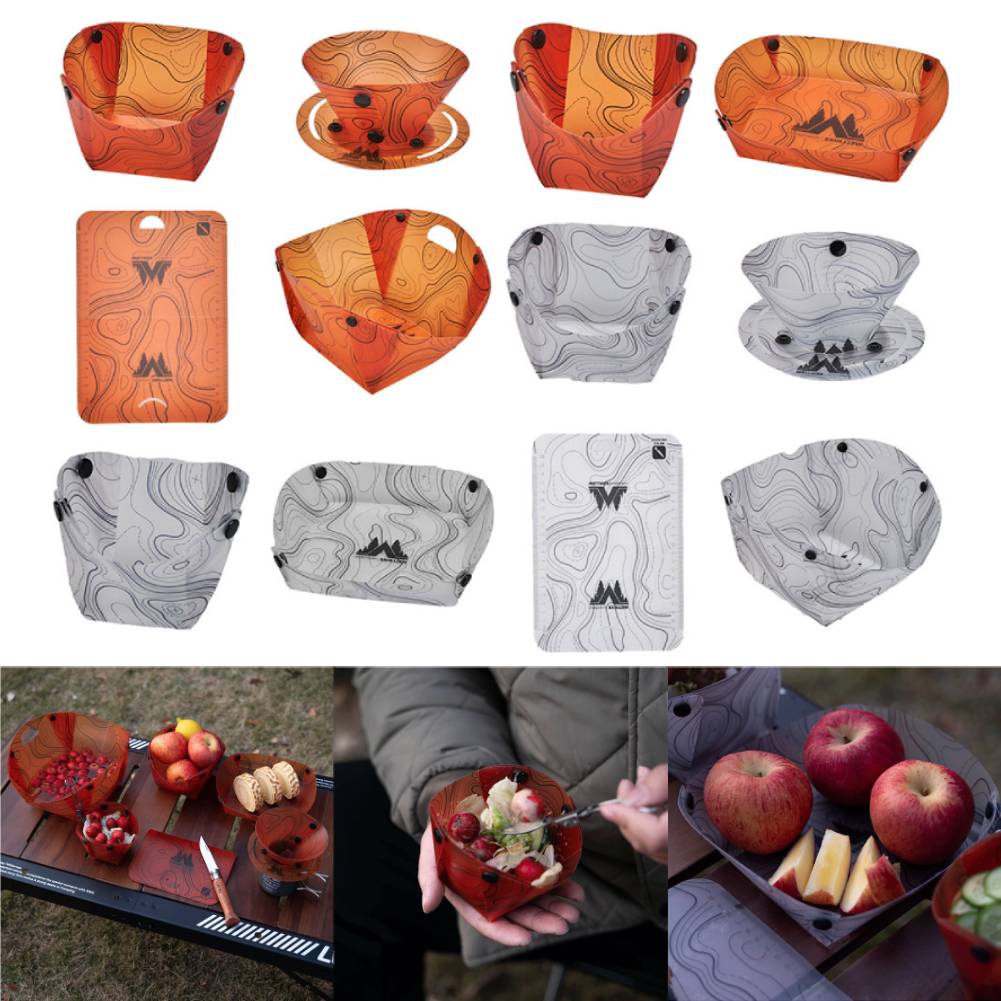 Camping Cooking Plate - Outdoor Lightweight Folding Tableware Portable Bowl