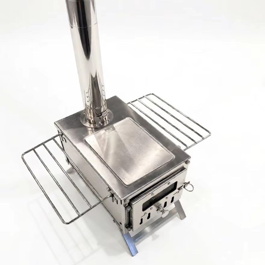 Camping Cooking Wood Stove - Portable Stainless Steel Tent Wood Burning
