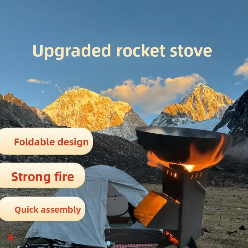 Camping Cooking Wood Stove - Integrated Outdoor Folding Wood Stove, Camping