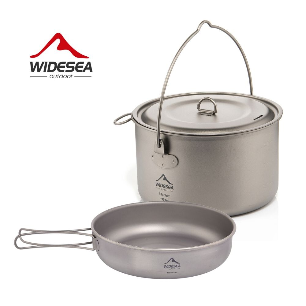 Camping Cooking Gear - Widesea Camping Tableware Titanium Cookware Set