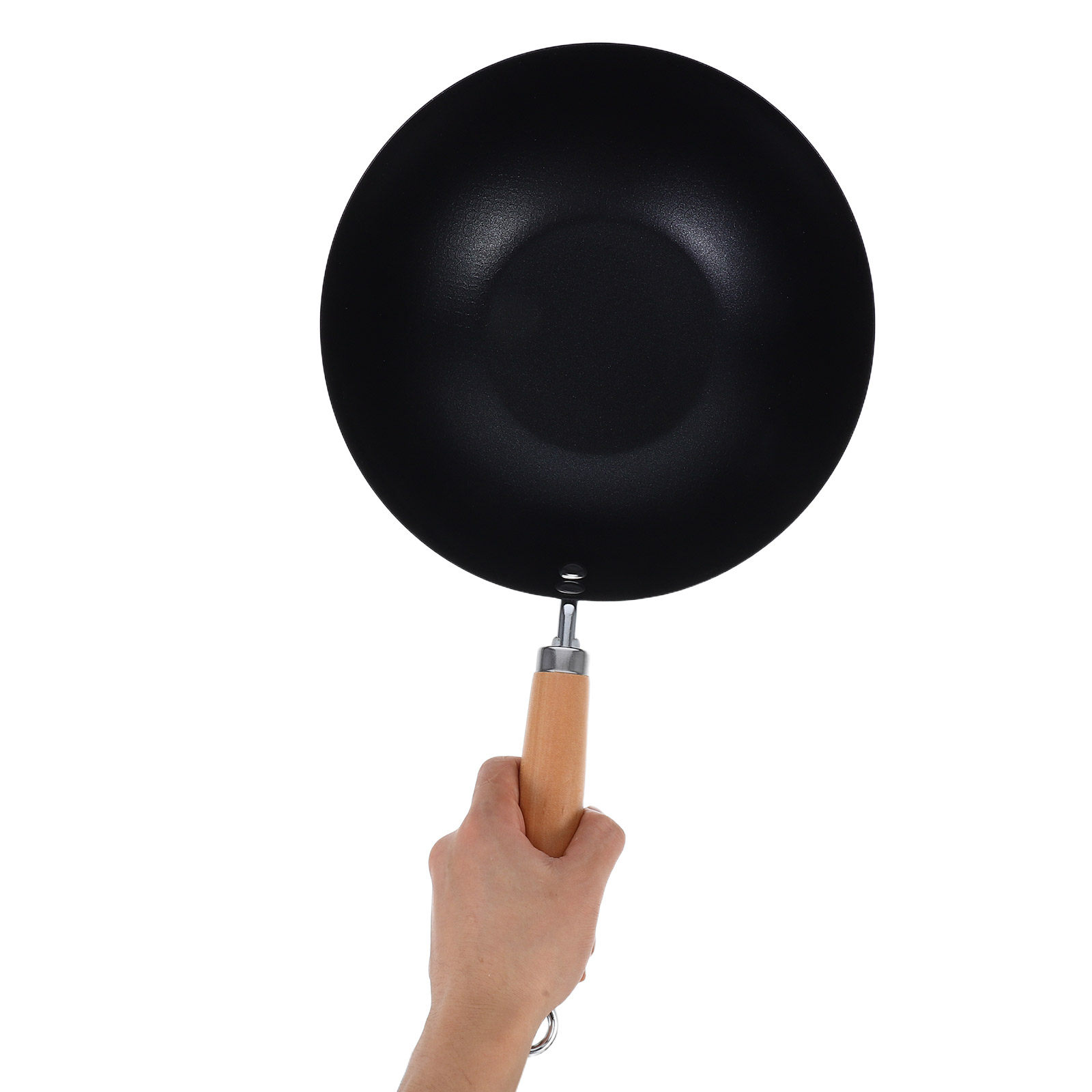 Camping Cooking Wok - Small Iron Frying Pan Uncoated Deep