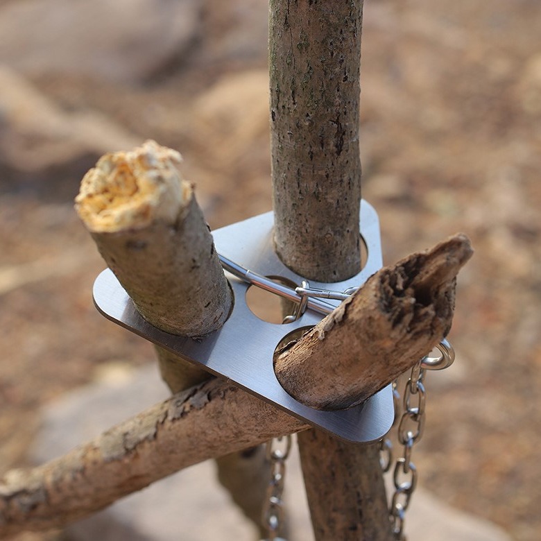 Camping Cooking Gear - Stainless Steel Camping Tripod Portable Detachable