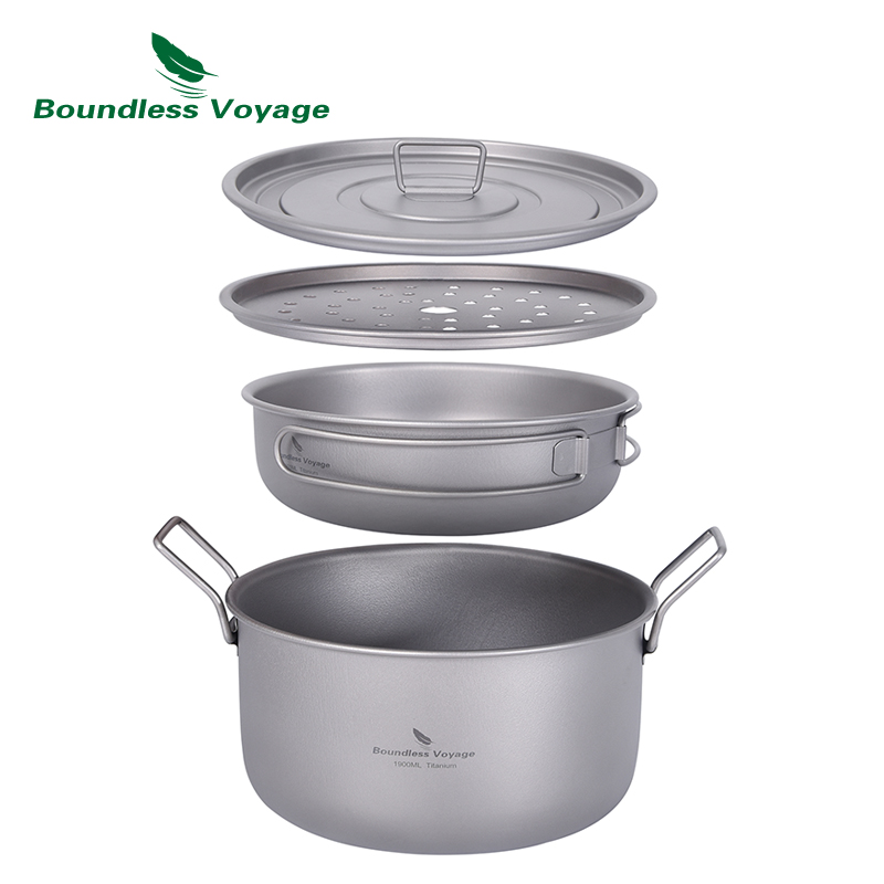 Camping Cooking Gear - Boundless Voyage Camping Cooking Pot Multifunctional