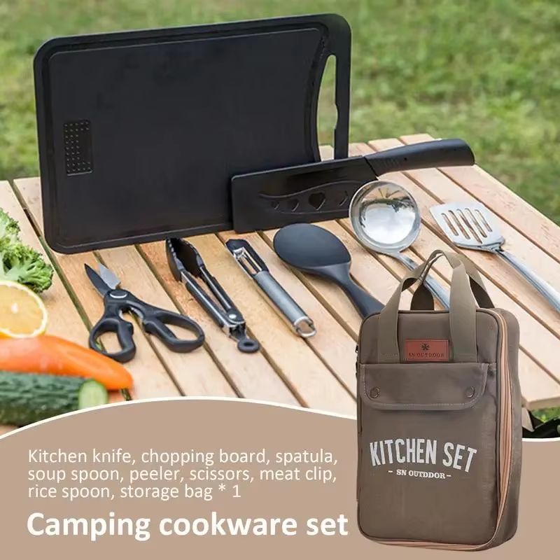 8pcs Camping Kitchen Cookware  - Camping Cooking Gear recension och pris