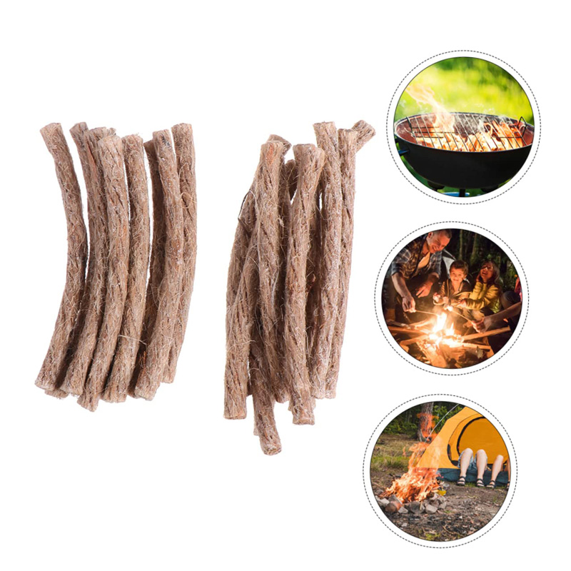 12/24Pcs Survival Wick Hemp Co - Camping Cooking Wood Stove recension och pris