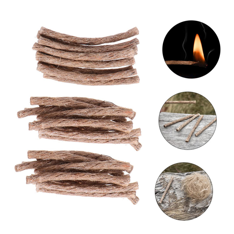 12/24Pcs Survival Wick Hemp Co - Camping Cooking Wood Stove recension och pris
