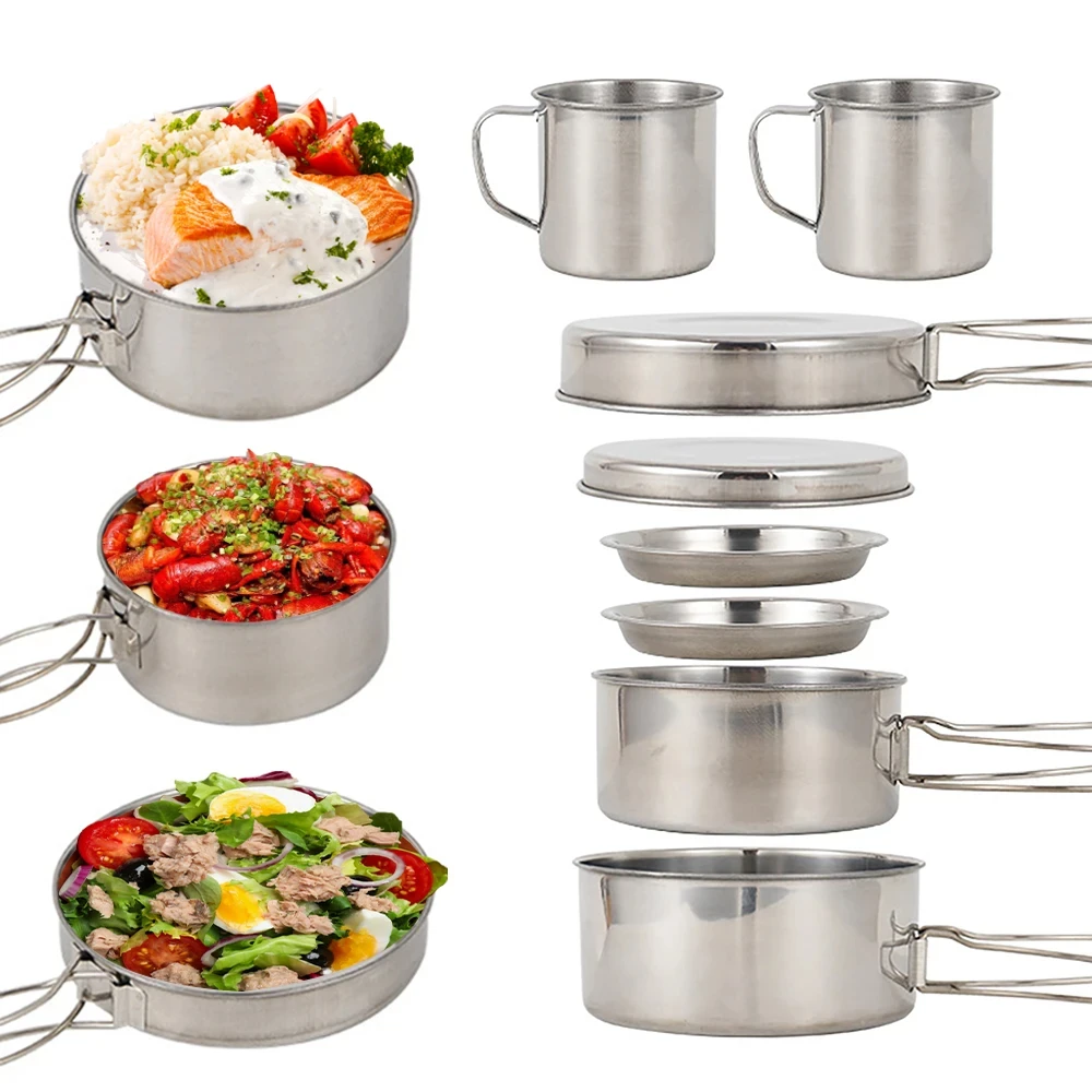 8pcs/Set Camping Cookware Mess - Camping Cooking Essentials recension och pris