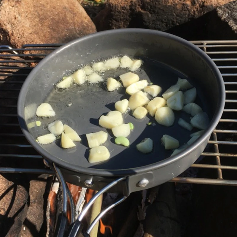 Portable Frying Pan with Stora - Camping Outdoor Cooking Set recension och pris
