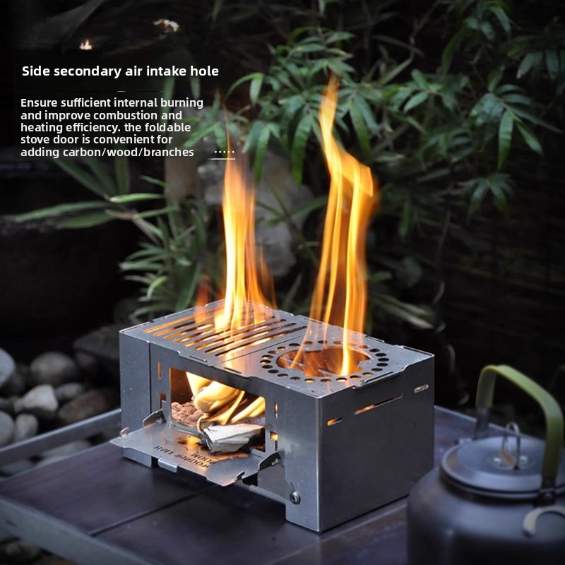 Compact Folding Stainless Stee - Camping Cooking Wood Stove recension och pris