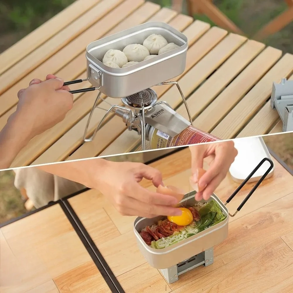 800/1400ML Aluminum Lunch Boxe - Camping Cooking Dishes recension och pris