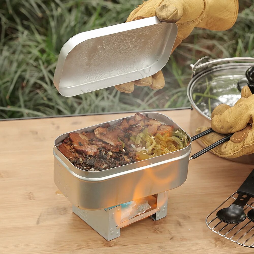 800/1400ML Aluminum Lunch Boxe - Camping Cooking Dishes recension och pris