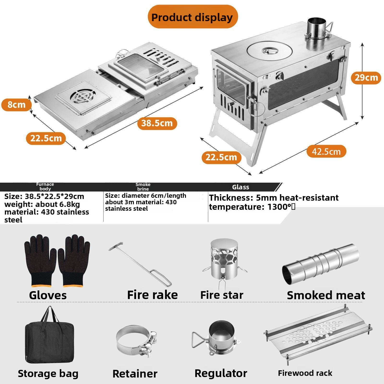 Stainless Steel Wood-Burning S - Camping Cooking Wood Stove recension och pris