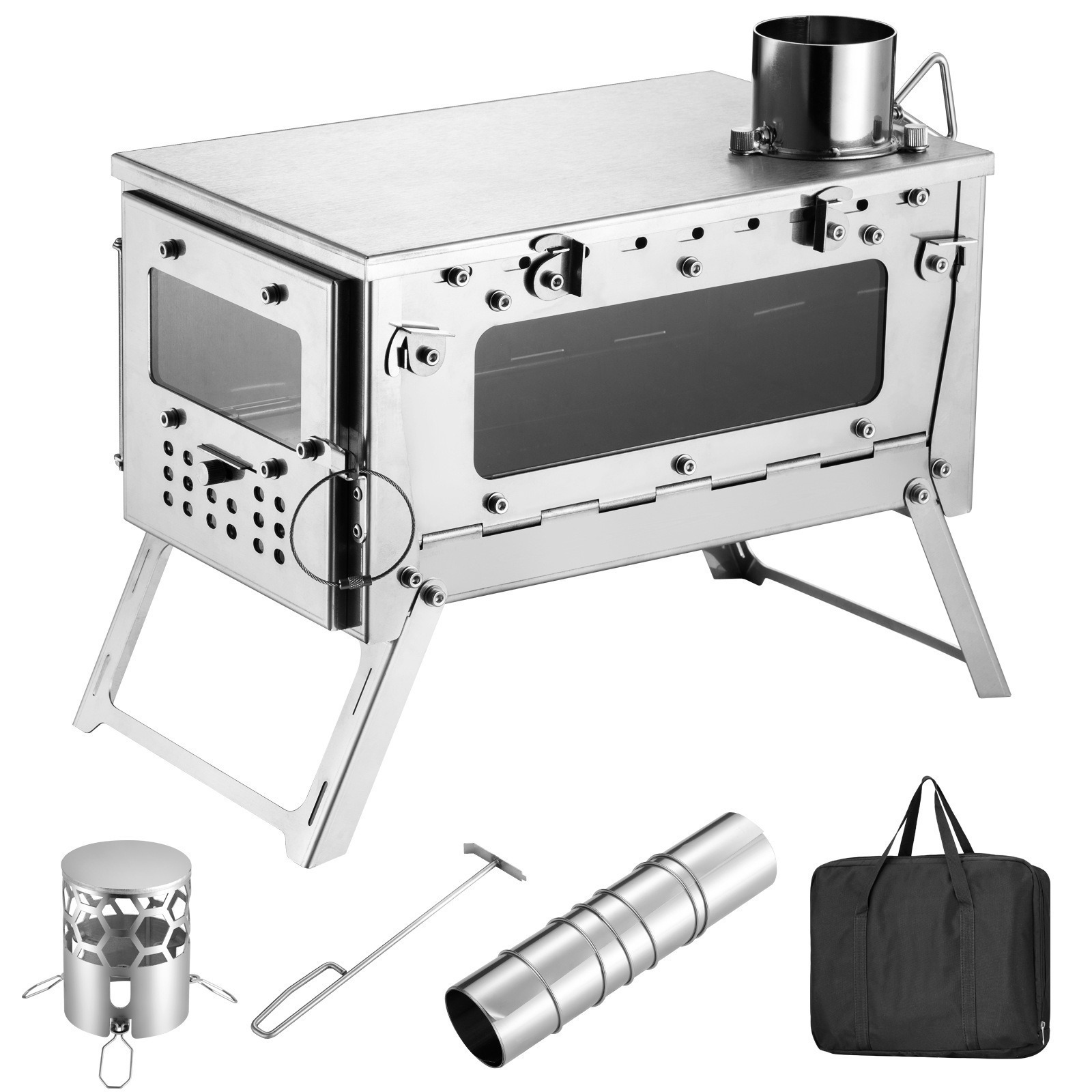 Stainless Steel Wood-Burning S - Camping Cooking Wood Stove recension och pris