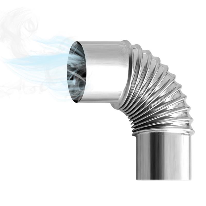 60/75mm Stainless Steel 90 Deg - Camping Cooking Wood Stove recension och pris