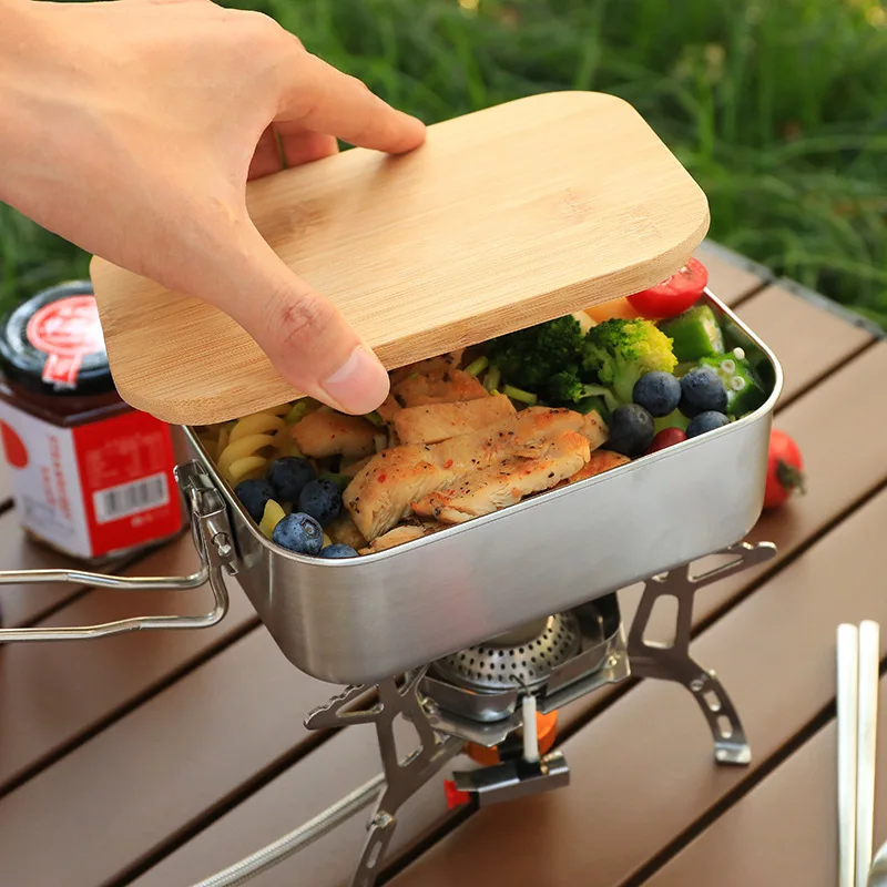 304 Stainless Steel Lunch Box  - Camping Cooking Box recension och pris