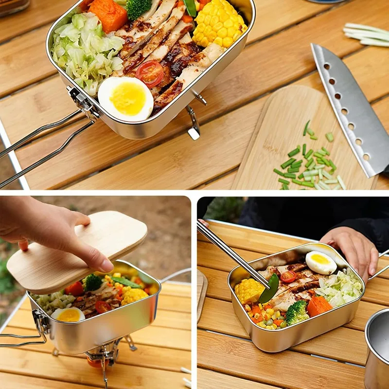 304 Stainless Steel Lunch Box  - Camping Cooking Box recension och pris