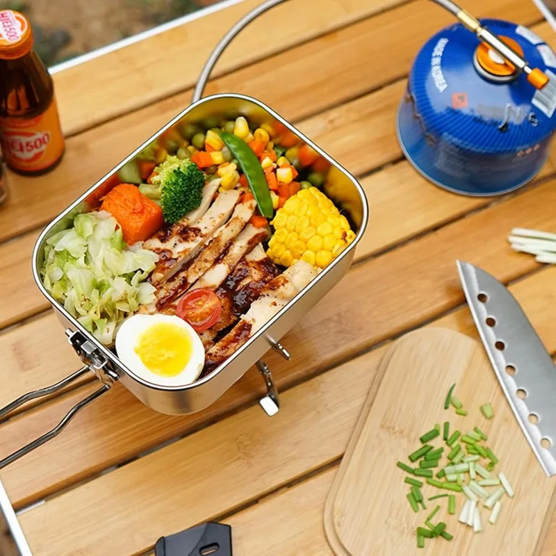 304 Stainless Steel Lunch Box  - Camping Cooking Box recension och pris