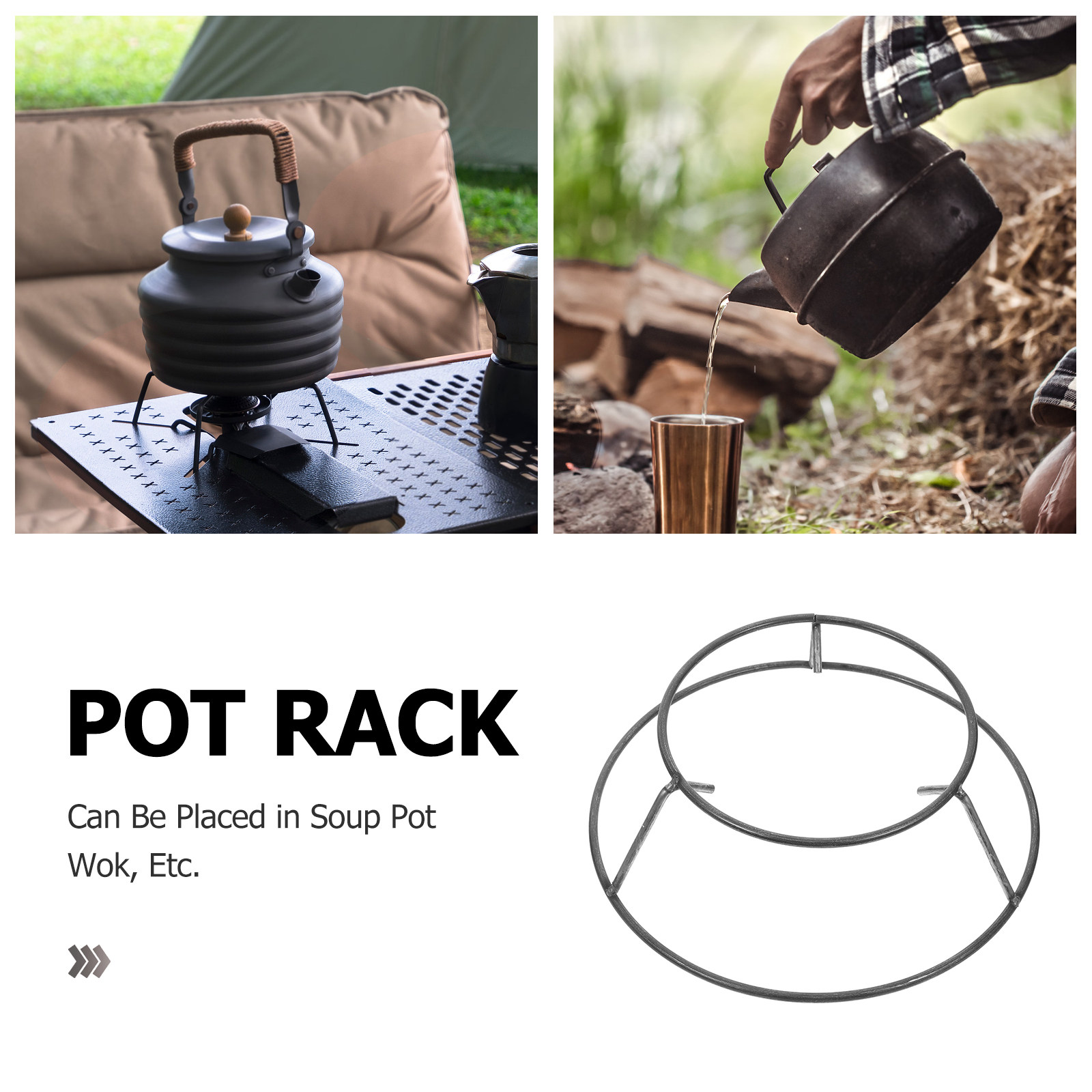 Camping Firewood Rack Iron Pot - Camping Cooking Wok recension och pris
