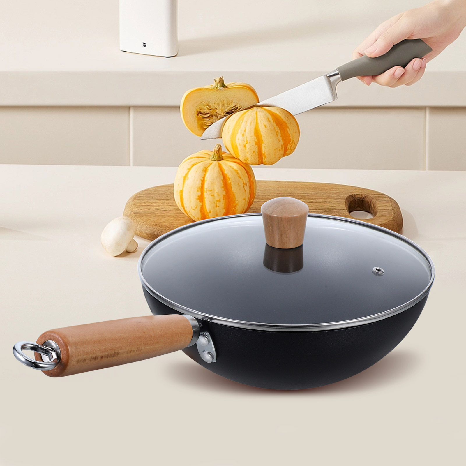 Small Iron Frying Pan Uncoated - Camping Cooking Wok recension och pris
