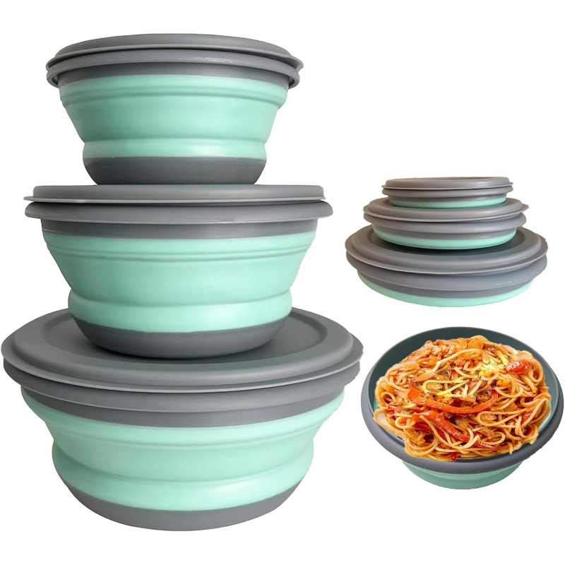 3pcs Silicone Folding Lunch Bo - Camping Cooking Dishes recension och pris