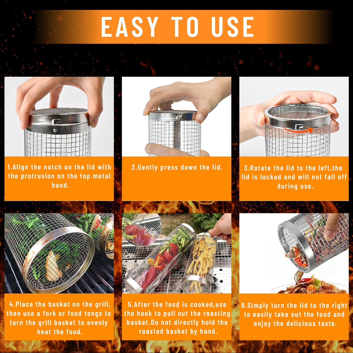 2 Pieces Rolling Grilling Bask - Camping Cooking Essentials recension och pris