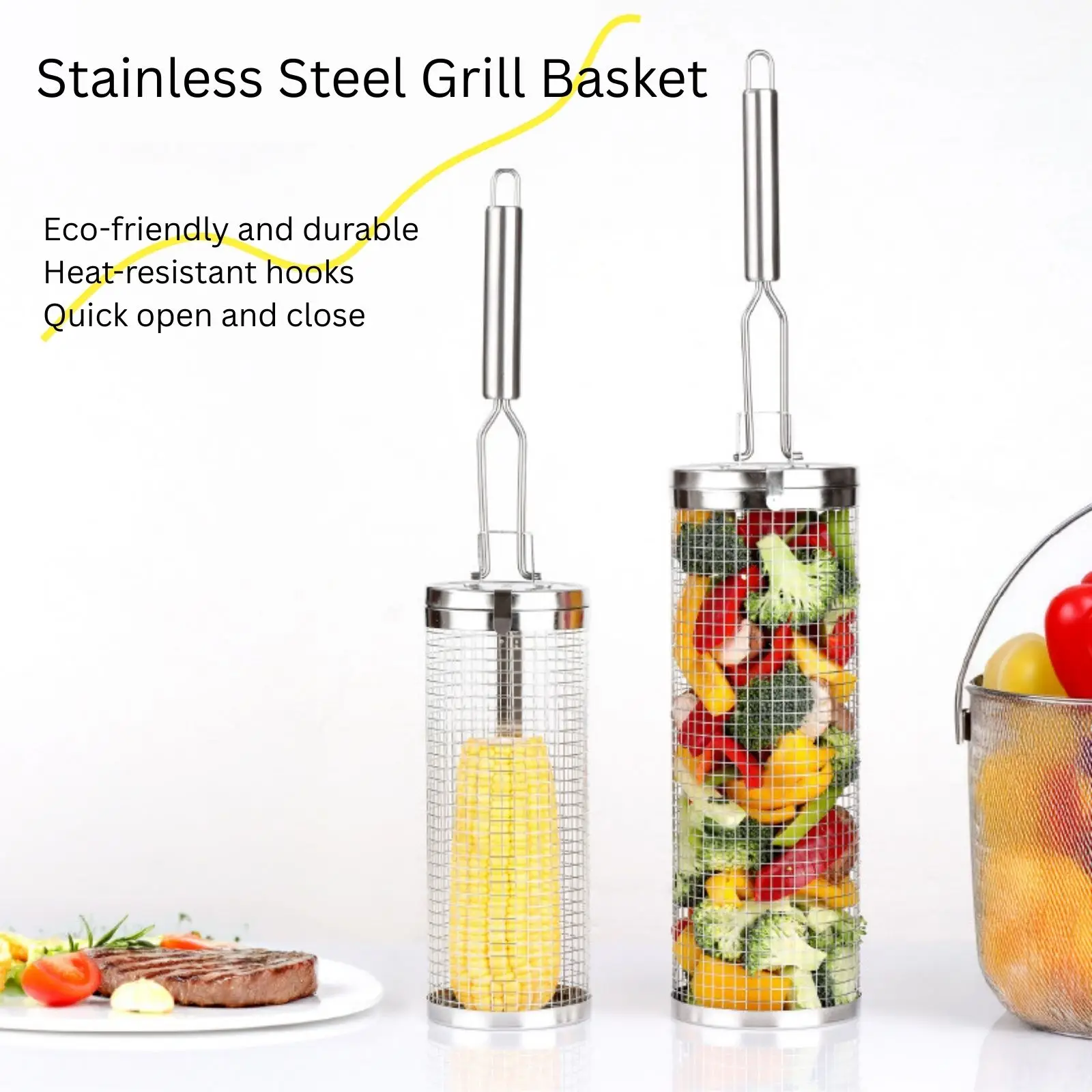 Stainless Steel Rolling Grill  - Camping Cooking Essentials recension och pris