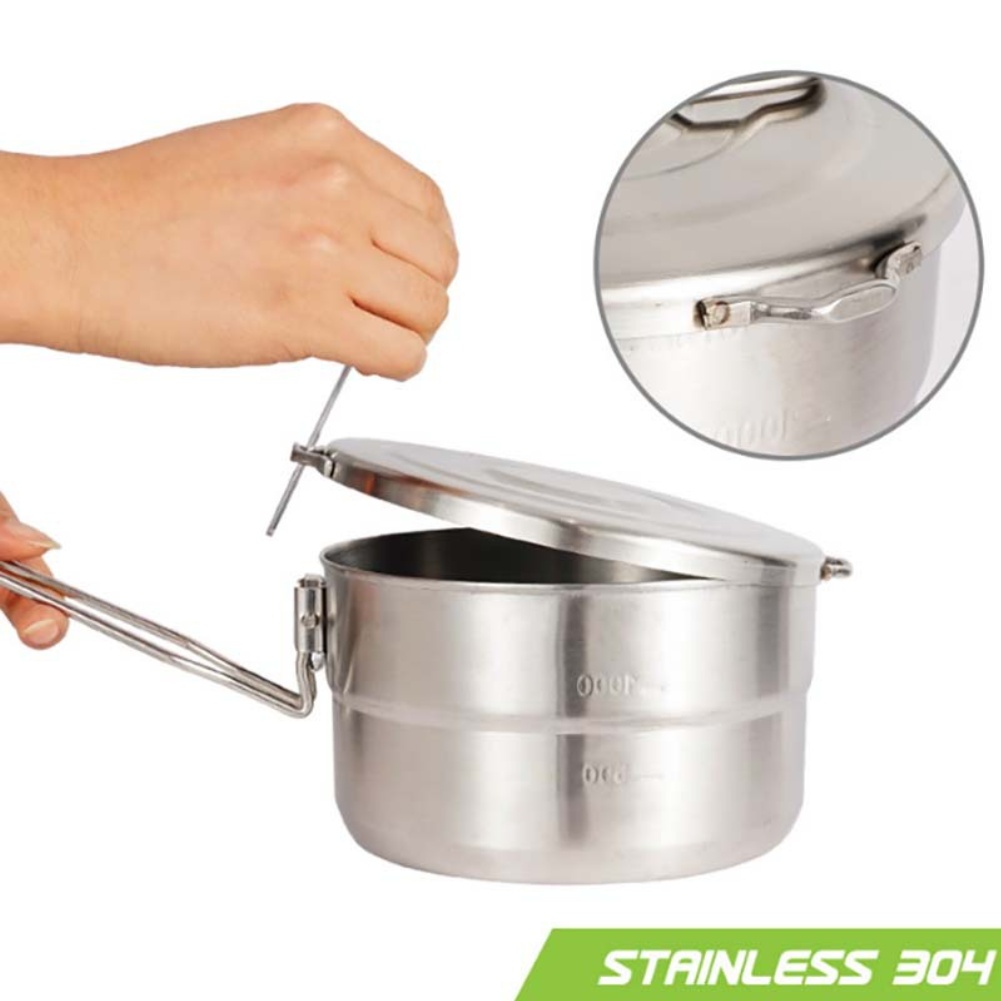 Stainless Steel Outdoor Pot wi - Camping Cooking Materials recension och pris